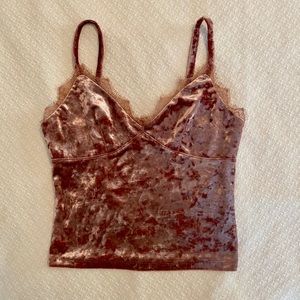 Rose Gold Crushed Velvet Cami.